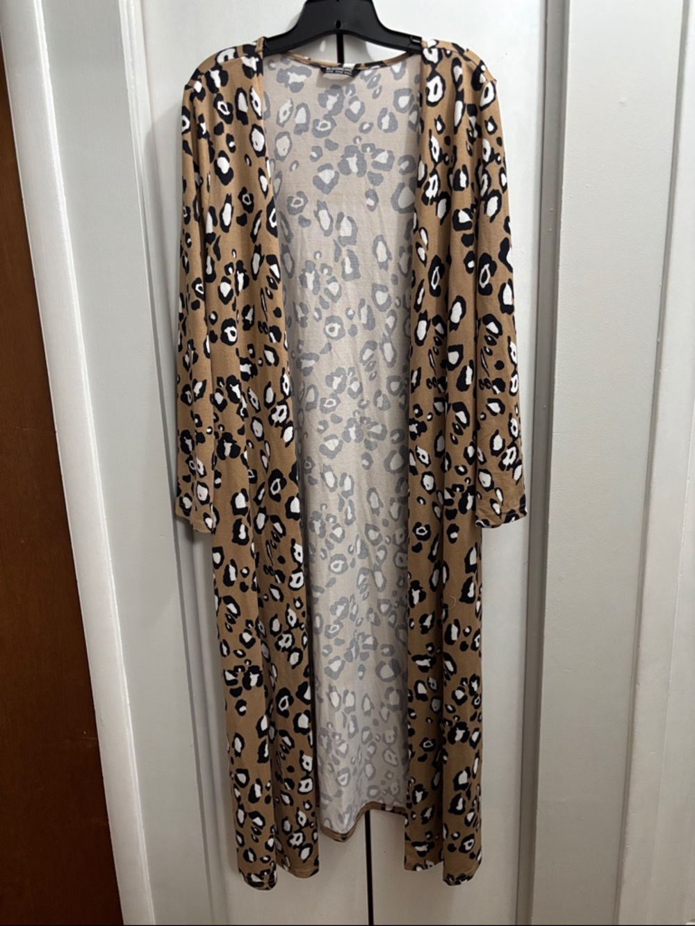 BloomChic Tan Leopard Print Duster Cardigan